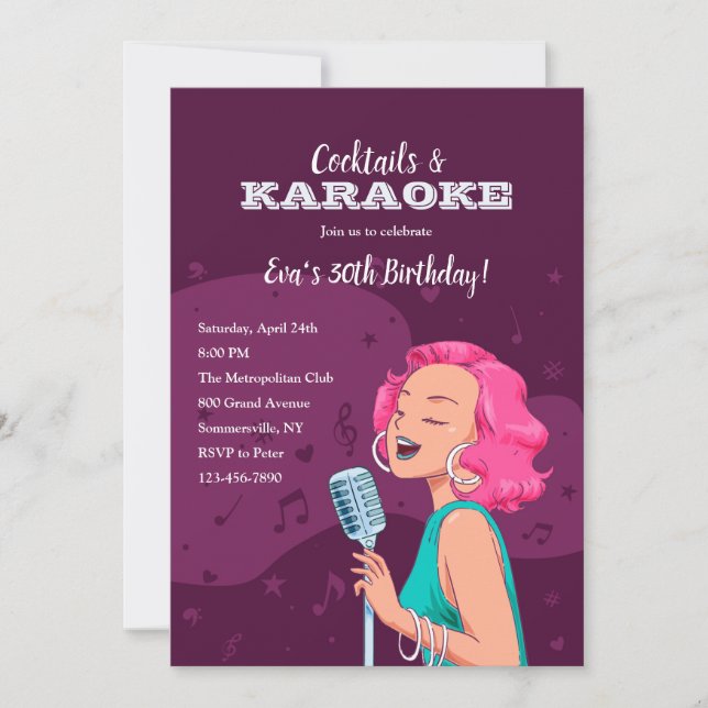 Karaoke Party Invitations (Front)