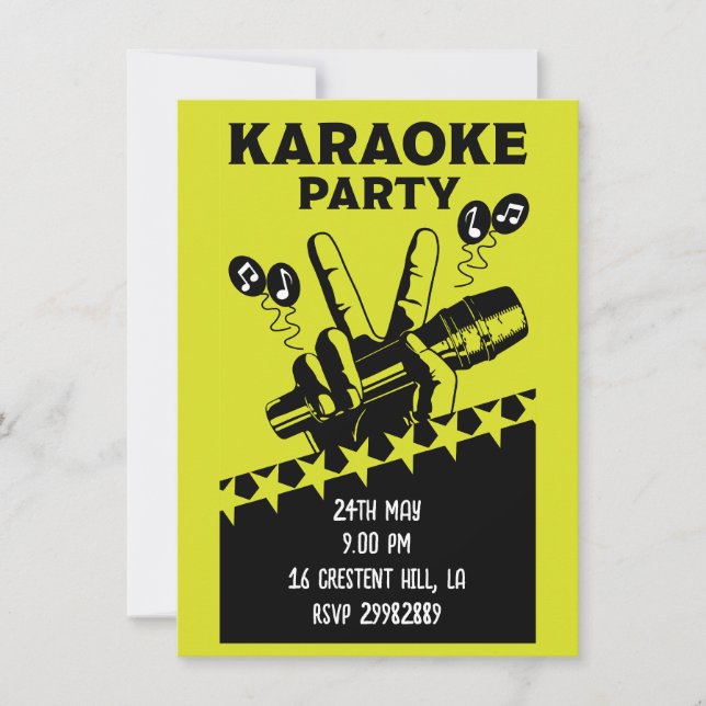 Karaoke Party Invite (Front)
