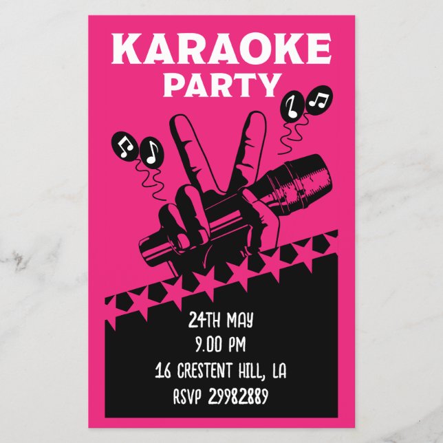 Karaoke Party Invite Flyer (Front)