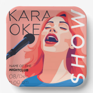 Karaoke party show paper plate