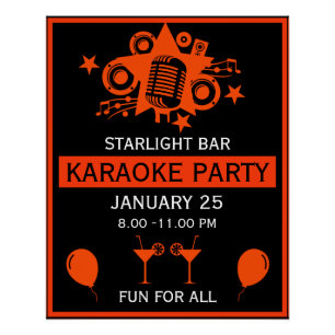 Karaoke Promotion Wall Poster