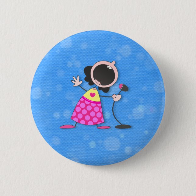 karaoke queen-blue 2 inch round button (Front)