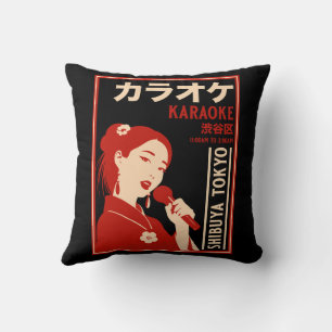 Karaoke Shibuya Tokyo Throw Pillow