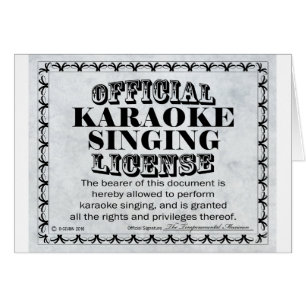Karaoke Singing License