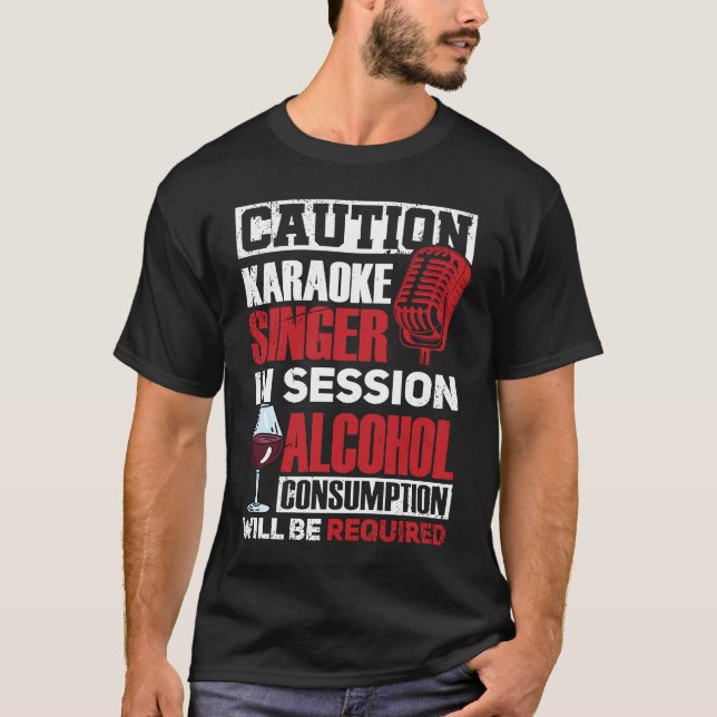 Karaoke Singing Microphone Karaoke Singer in Sessi T-Shirt (Front)