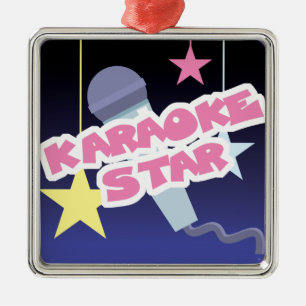 karaoke star metal ornament