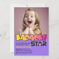 Karaoke Star Photo Birthday Party Invitation
