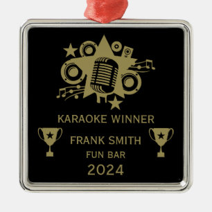 Karaoke Winner Metal Ornament