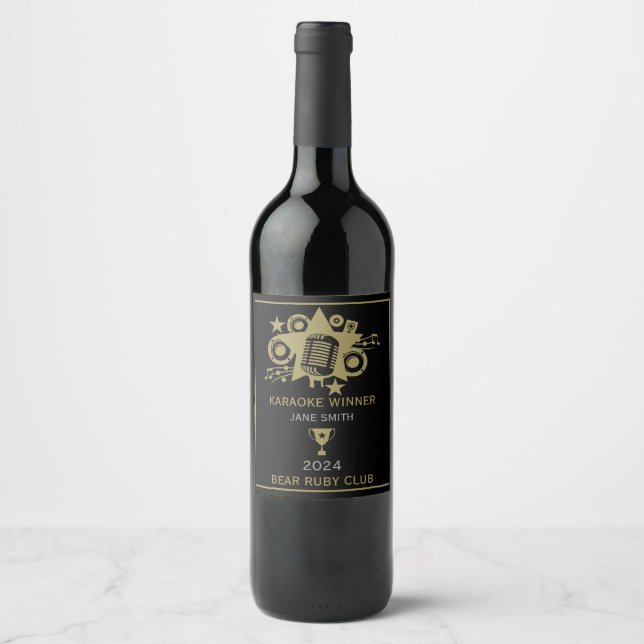 Karaoke Winner Wine Label (Front)