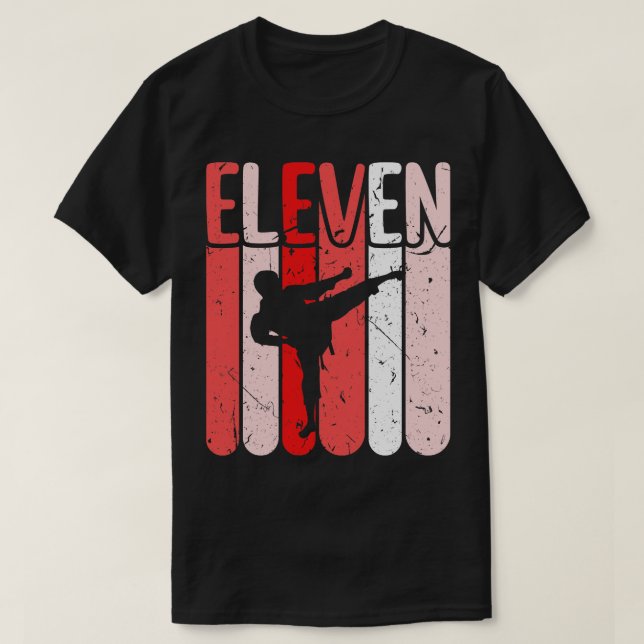 Karate 11th Birthday Boys Taekwondo Martial Arts T-Shirt (Design Front)