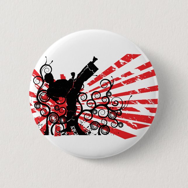 Karate 2 Inch Round Button (Front)
