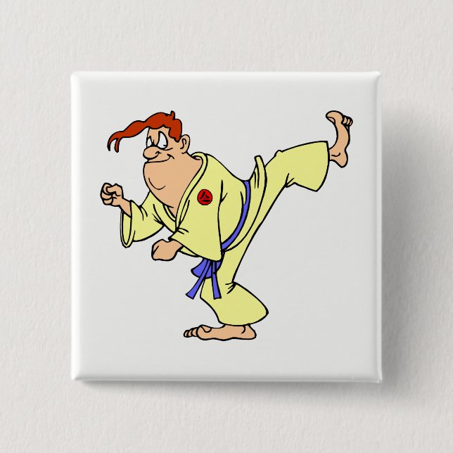 Karate 2 Inch Square Button (Front)