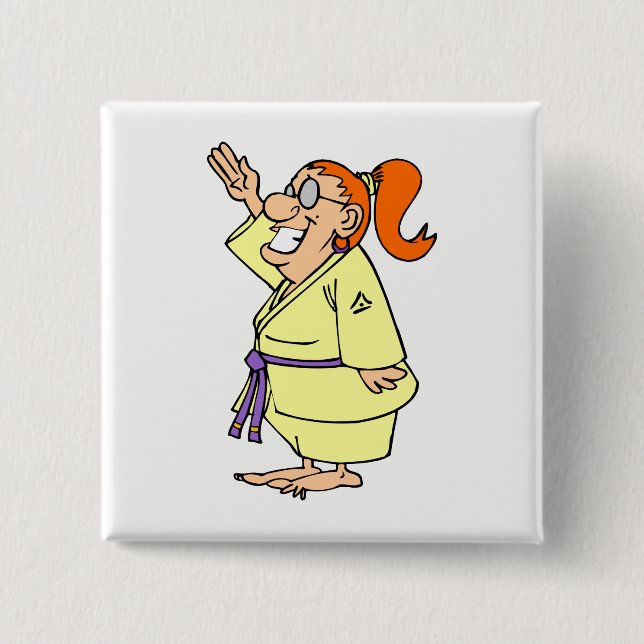 Karate 2 Inch Square Button (Front)