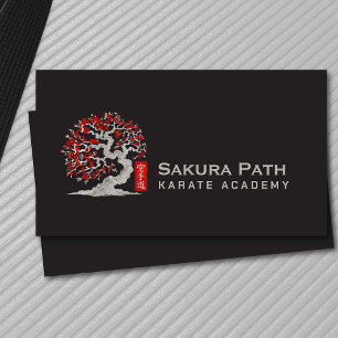 Karate Academy - Red Blossom Sakura Business Card