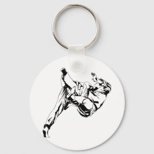 Karate and a judo. Technics of throws Keychain
