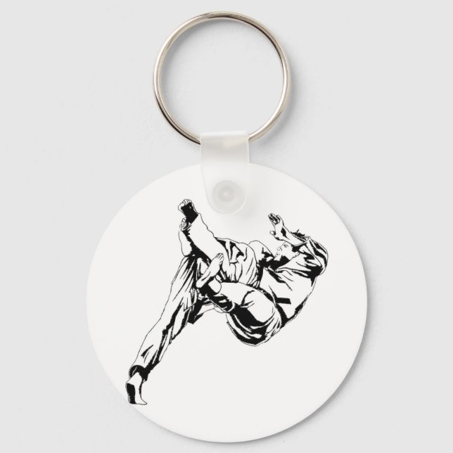 Karate and a judo. Technics of throws Keychain (Front)