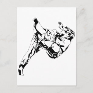 Karate and a judo. Technics of throws Postcard