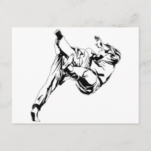 Karate and a judo. Technics of throws Postcard