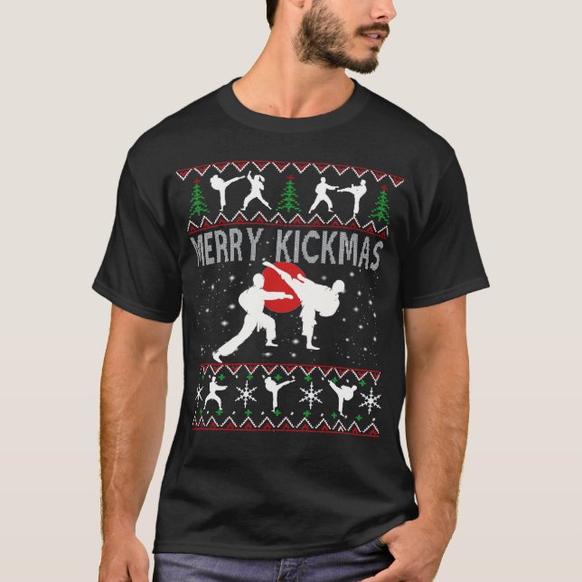 Karate And Merry Kickmas Custom Gift T-Shirt (Front)