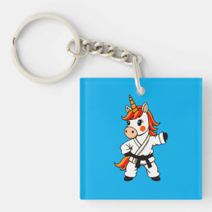 Karate and unicorn .Fantastic martial art Keychain