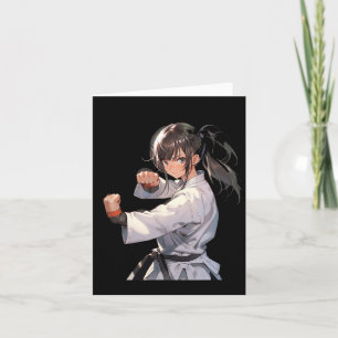 Karate Anime Girl Taekwondo Fighter Martial Arts  Card