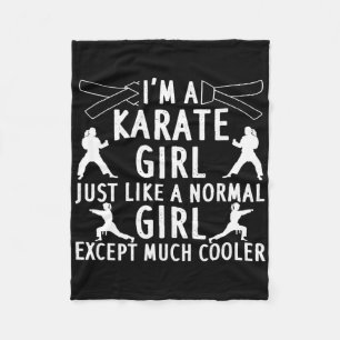 Karate Art For Girls Women Karate Black Belt Marti Fleece Blanket