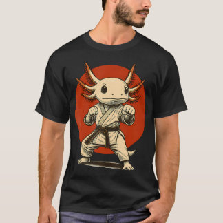 Karate Axolotl Cute Martial Arts Japanese Anime T-Shirt