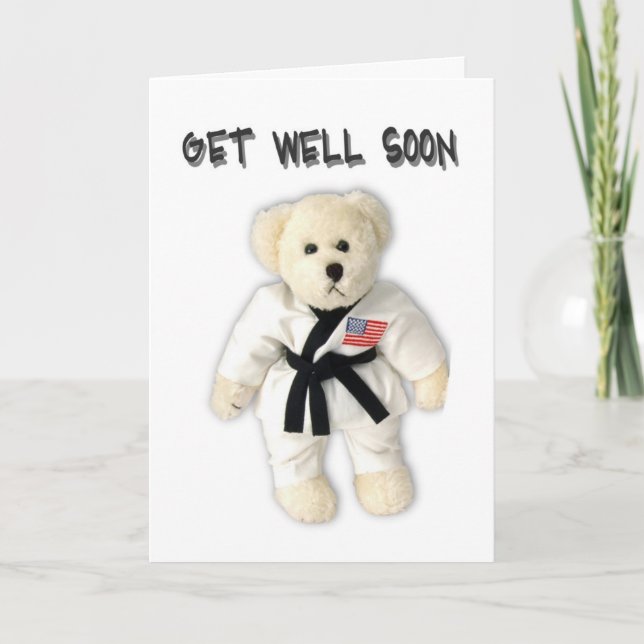 Karate Bear Get Well Bientôt Carte (Devant)