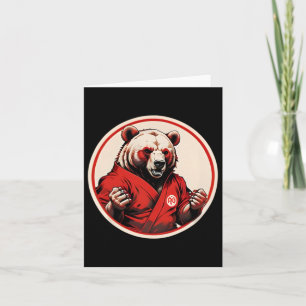 Karate Bear Plush - Martial Arts Inspired Red Home Card