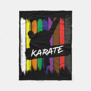 Karate Belt Colours Silhouette Martial Arts Design Fleece Blanket