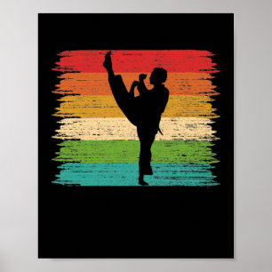 Karate Belt Colours Silhouette Poster