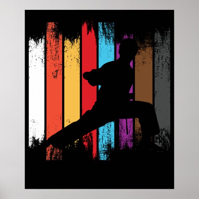 Karate Belt Colours Silhouette Poster (Front)