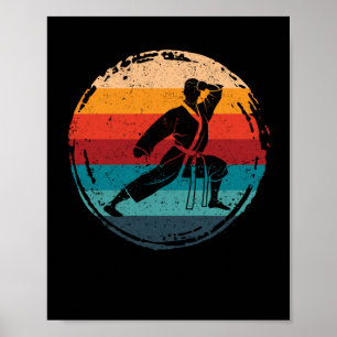 Karate belt silhouette martial arts coach fan poster