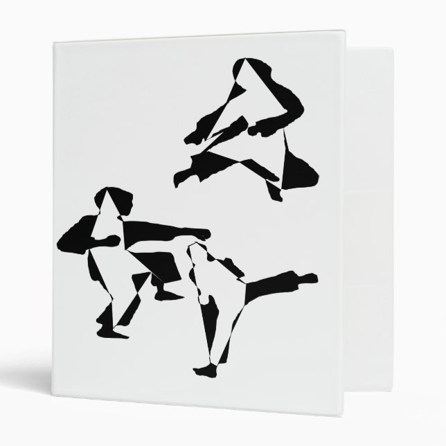karate binder black shilouette kid (Front/Inside)