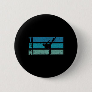 Karate Birthday 10 Year Year Taekwondo Boy 10th Bi 2 Inch Round Button