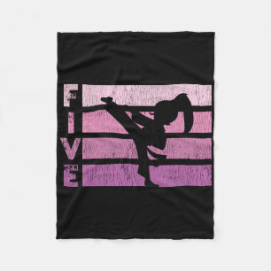 Karate Birthday 5 Year Year Taekwondo Girl 5th Bir Fleece Blanket