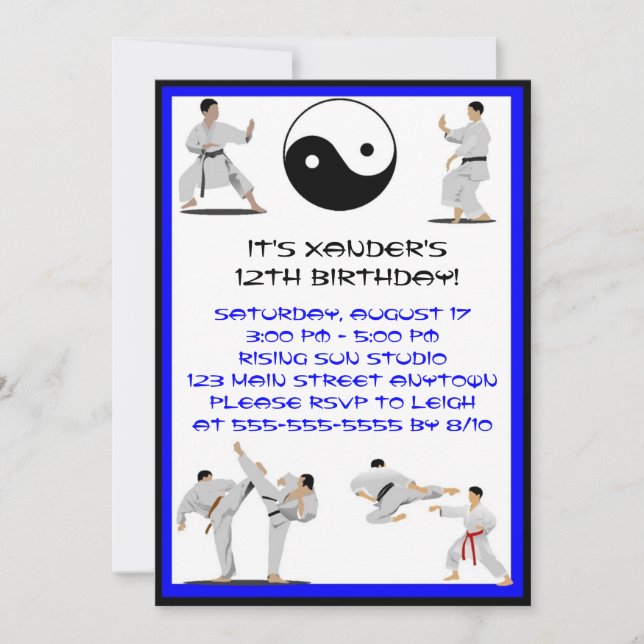 Karate Birthday Invitation (Front)