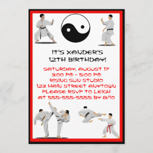 Karate Birthday Invitation