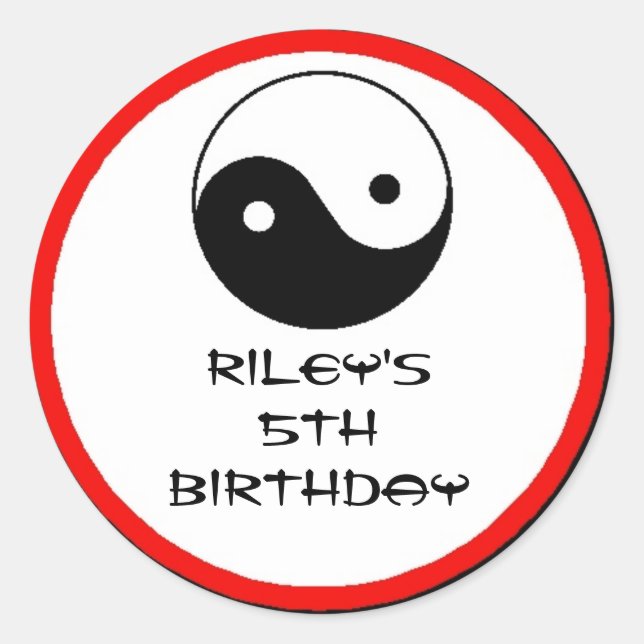 Karate Birthday Party Favour Labels (Front)