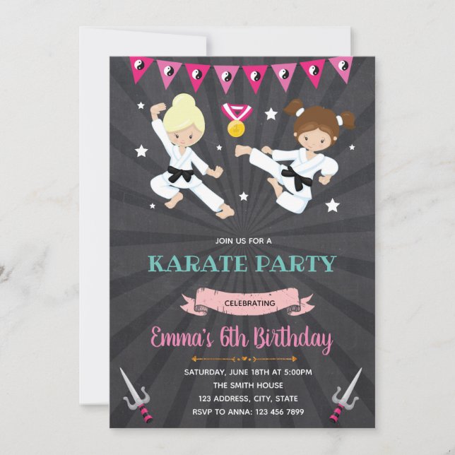 Karate Birthday Party Invitation (Front)