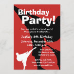 Karate Birthday party invitations for kids<br><div class="desc">Karate Birthday party invitations. Cute custom invites for kids Birthday parties and other fun occasions. Personalizable announcement text, age number and background colour. Childrens Birthday invite template for boys and girls. Martial arts invites personalized with kids name. Cool ninja karake kick design for little boys and girls who like this...</div>