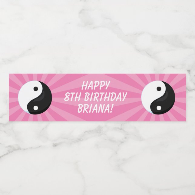 Karate Birthday Party Water Bottle Label Girl (Single Label)