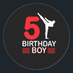 Karate Birthday Tee Boy Gift Kids Taekwondo 2  Classic Round Sticker<br><div class="desc">Karate Birthday Tee Boy Gift Kids Taekwondo 2</div>