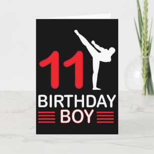 Karate Birthday Tee Boy Gift Kids Taekwondo 3  Card
