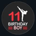 Karate Birthday Tee Boy Gift Kids Taekwondo 3  Classic Round Sticker<br><div class="desc">Karate Birthday Tee Boy Gift Kids Taekwondo 3</div>