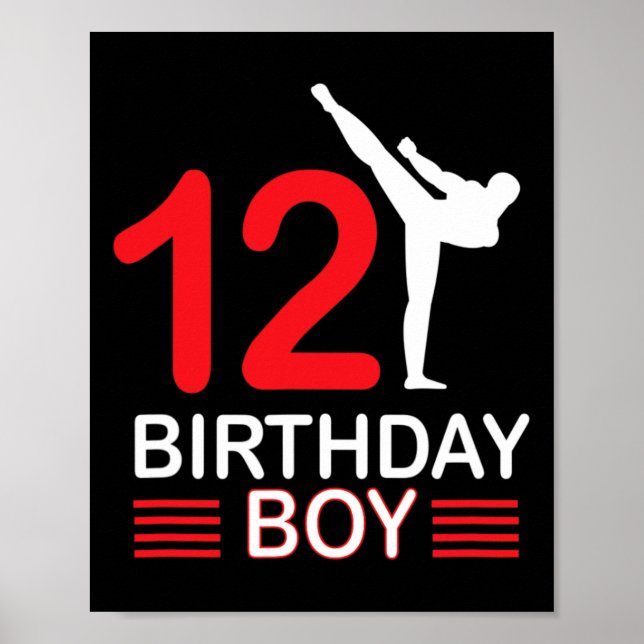 Karate Birthday Tee Boy Gift Kids Taekwondo 6  Poster (Front)