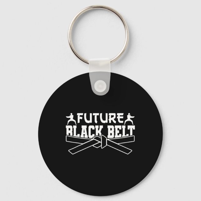 Karate Black Belt Gi Uniform Future Black Belt  Keychain (Front)