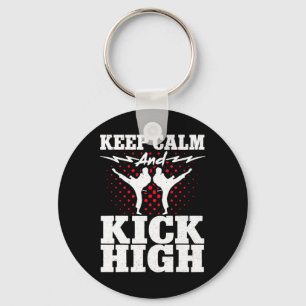 Karate Black Belt Gi Uniform Keep Calm And Kick Hi Keychain