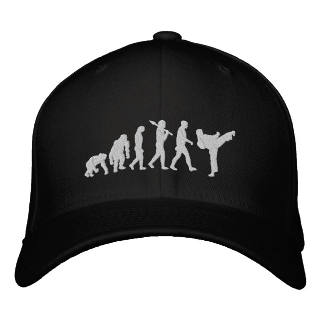 karate black belt martial arts martial artist fans embroidered hat (Front)