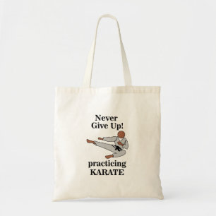 Karate Black Belt Never Give Up Martial Arts  Tote Bag